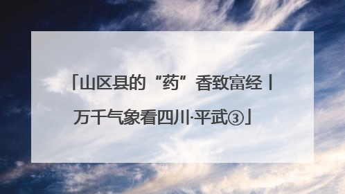 山区县的“药”香致富经丨万千气象看四川·平武③