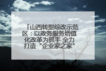 山西转型综改示范区：以政务服务增值化改革为抓手 全力打造“企业家之家”贴心服务体系