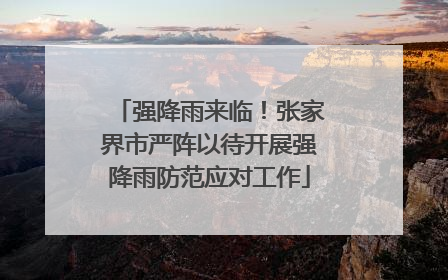 强降雨来临！张家界市严阵以待开展强降雨防范应对工作