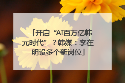 开启“AI百万亿韩元时代”？韩媒：李在明设多个新岗位