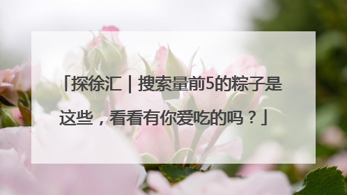 探徐汇｜搜索量前5的粽子是这些，看看有你爱吃的吗？