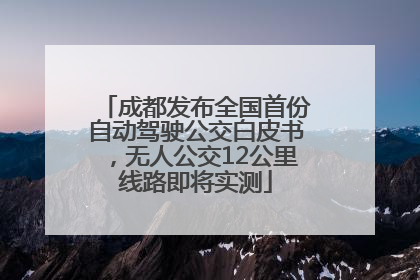 成都发布全国首份自动驾驶公交白皮书，无人公交12公里线路即将实测