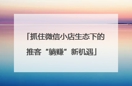 抓住微信小店生态下的推客“躺赚”新机遇