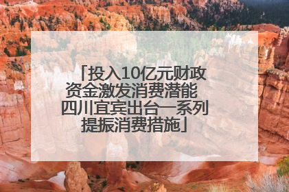 投入10亿元财政资金激发消费潜能 四川宜宾出台一系列提振消费措施