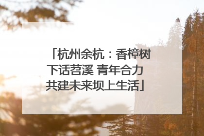 杭州余杭：香樟树下话苕溪 青年合力共建未来坝上生活