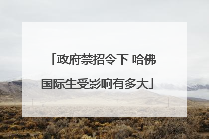 政府禁招令下 哈佛国际生受影响有多大