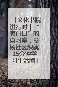 文化书院进行时｜“家门口”的自习室，桑杨社区织就15分钟学习生活圈