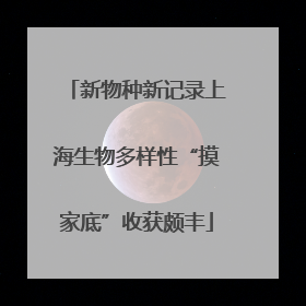 新物种新记录上海生物多样性“摸家底”收获颇丰
