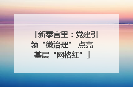 新泰宫里：党建引领“微治理” 点亮基层“网格红”