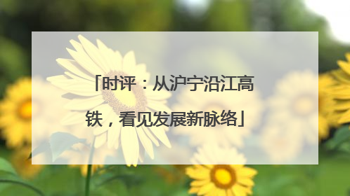 时评：从沪宁沿江高铁，看见发展新脉络