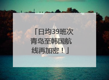 日均39班次 青岛至韩国航线再加密！