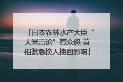 日本农林水产大臣“大米言论”惹众怒 首相紧急换人挽回影响