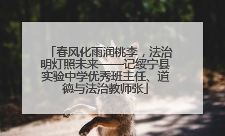 春风化雨润桃李，法治明灯照未来——记绥宁县实验中学优秀班主任、道德与法治教师张