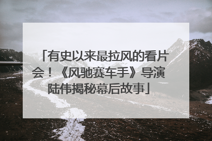 有史以来最拉风的看片会！《风驰赛车手》导演陆伟揭秘幕后故事