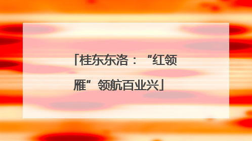 桂东东洛：“红领雁”领航百业兴