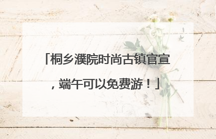 桐乡濮院时尚古镇官宣，端午可以免费游！