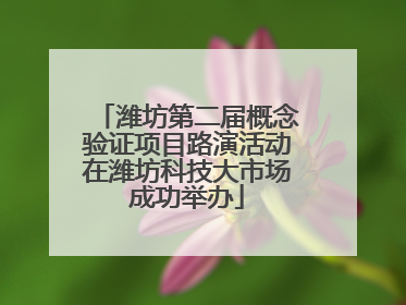潍坊第二届概念验证项目路演活动在潍坊科技大市场成功举办