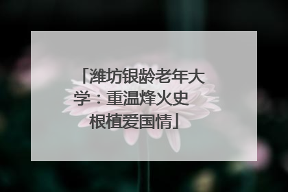 潍坊银龄老年大学：重温烽火史 根植爱国情