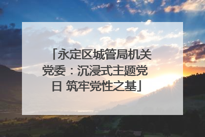 永定区城管局机关党委：沉浸式主题党日 筑牢党性之基