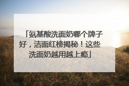 氨基酸洗面奶哪个牌子好，洁面红榜揭秘！这些洗面奶越用越上瘾
