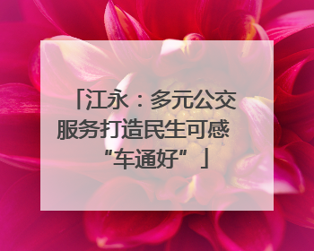 江永：多元公交服务打造民生可感“车通好”