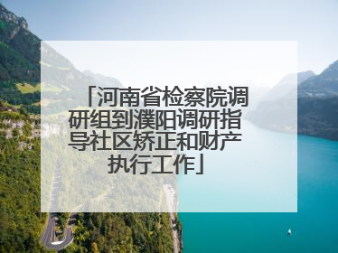 河南省检察院调研组到濮阳调研指导社区矫正和财产执行工作