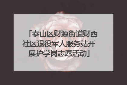 泰山区财源街道财西社区退役军人服务站开展护学岗志愿活动