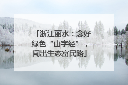 浙江丽水：念好绿色“山字经”，闯出生态富民路