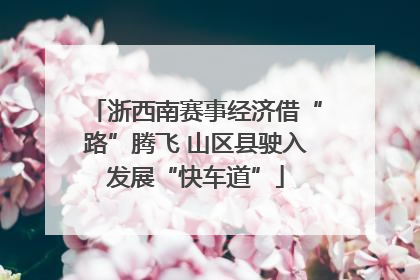 浙西南赛事经济借“路”腾飞 山区县驶入发展“快车道”