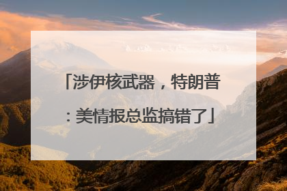 涉伊核武器，特朗普：美情报总监搞错了