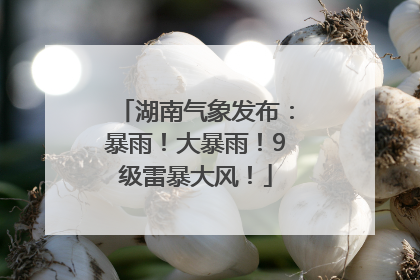 湖南气象发布：暴雨！大暴雨！9级雷暴大风！