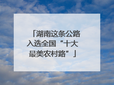 湖南这条公路入选全国“十大最美农村路”