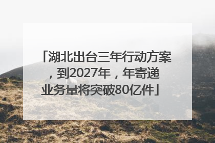 湖北出台三年行动方案，到2027年，年寄递业务量将突破80亿件