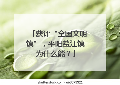 获评“全国文明镇”，平阳鳌江镇为什么能？