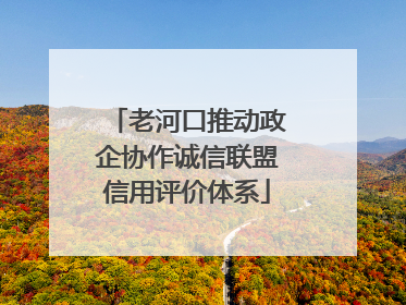 老河口推动政企协作诚信联盟信用评价体系