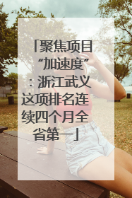 聚焦项目“加速度”：浙江武义这项排名连续四个月全省第一