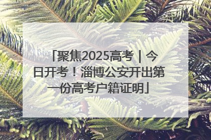 聚焦2025高考｜今日开考！淄博公安开出第一份高考户籍证明