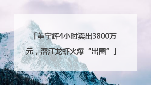 董宇辉4小时卖出3800万元，潜江龙虾火爆“出圈”