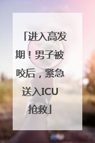 进入高发期！男子被咬后，紧急送入ICU抢救