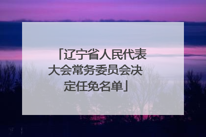辽宁省人民代表大会常务委员会决定任免名单