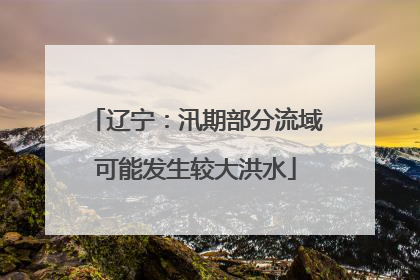 辽宁：汛期部分流域可能发生较大洪水
