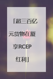 超三百亿元货物在厦享RCEP红利