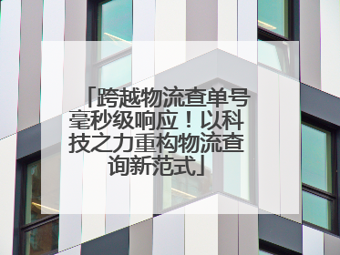 跨越物流查单号毫秒级响应！以科技之力重构物流查询新范式