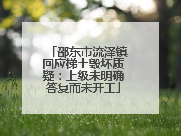 邵东市流泽镇回应梯土毁坏质疑：上级未明确答复而未开工