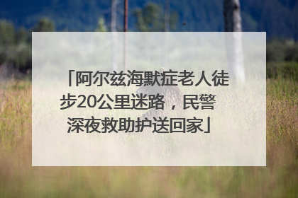 阿尔兹海默症老人徒步20公里迷路，民警深夜救助护送回家