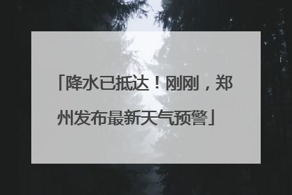 降水已抵达！刚刚，郑州发布最新天气预警