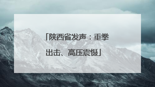 陕西省发声：重拳出击、高压震慑