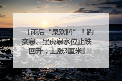 雨后“泉欢腾”！趵突泉、黑虎泉水位止跌回升，上涨3厘米