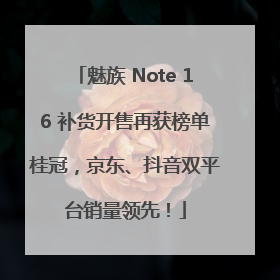 魅族 Note 16 补货开售再获榜单桂冠，京东、抖音双平台销量领先！