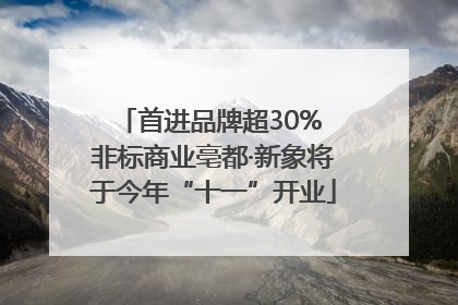 首进品牌超30% 非标商业亳都·新象将于今年“十一”开业